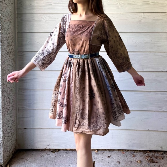 Handmade Bandana Dress SKU 7780 Muddy/Earthy - Picture 6 of 16